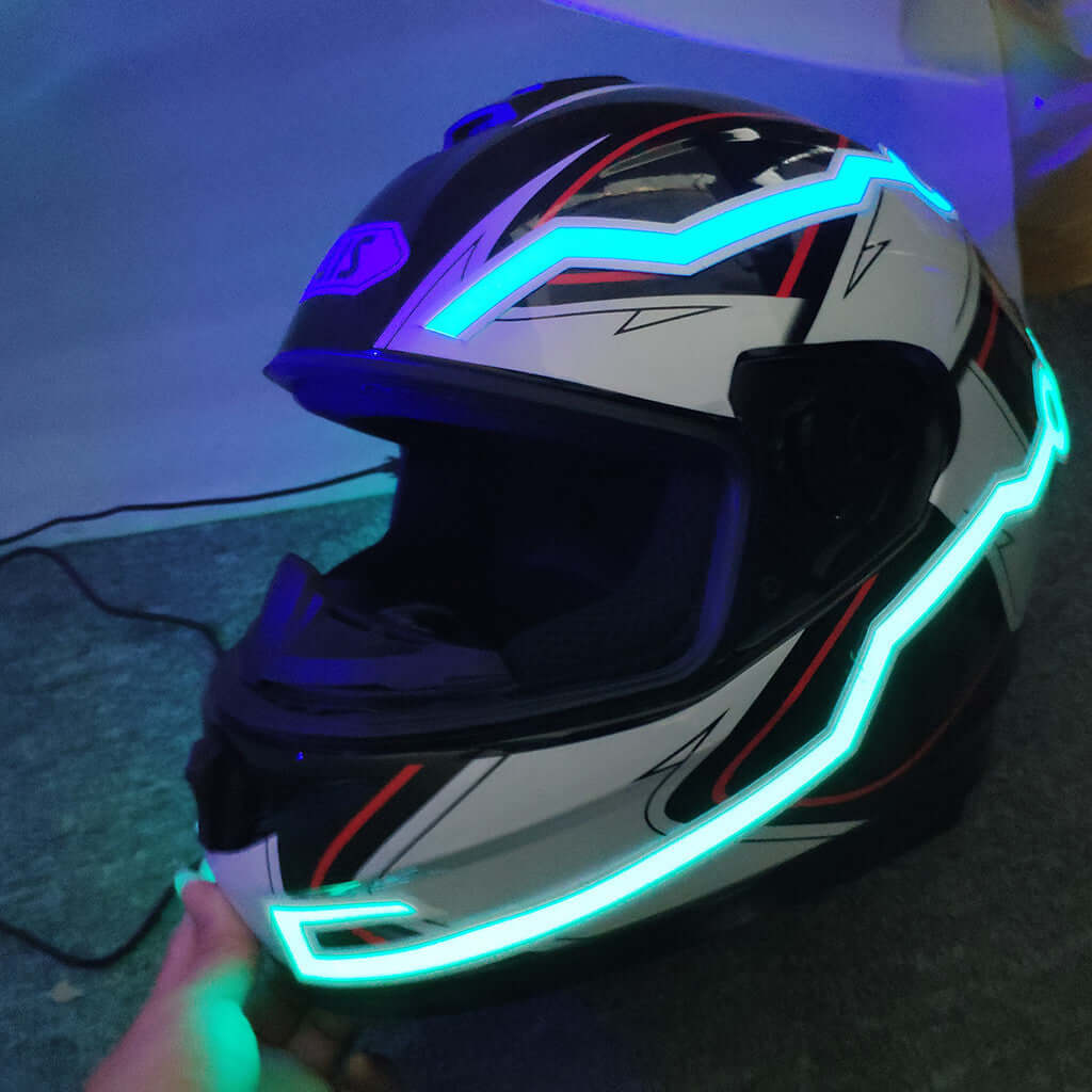 Helmet Motorcycle Light Riding Signal Strip Flashing Durable Kit Bar Diy Helmet Led Strip Reflector Cold Light Film