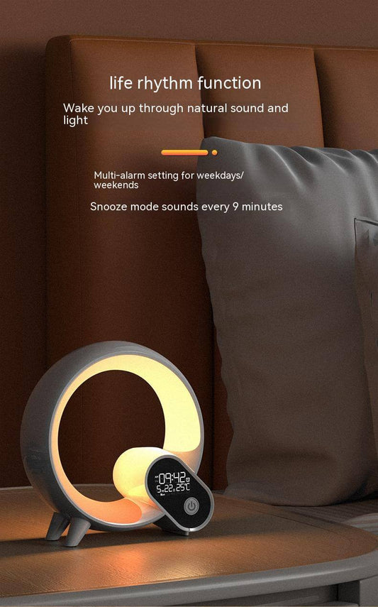 Creative Q Light Analog Sunrise Digital Display Alarm Clock Bluetooth Audio Intelligent Wake-up Q Colorful Atmosphere Light